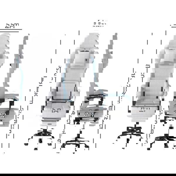 Levede Office Desk Chair Fabric Gaming Recliner Adjustable Height Swivel Grey