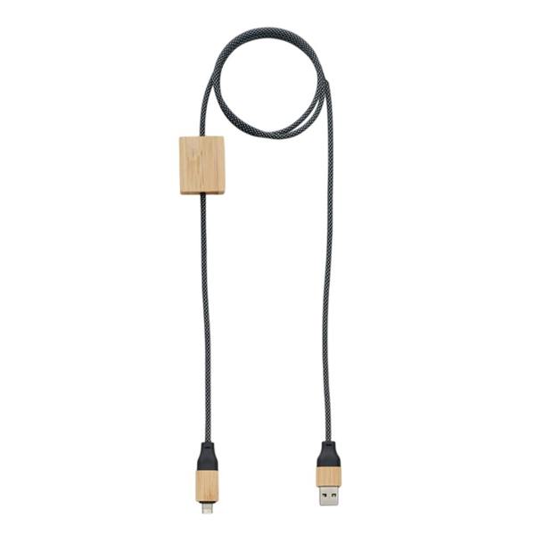 MidOcean Caboo Bamboo Charging Cable - Wood - 