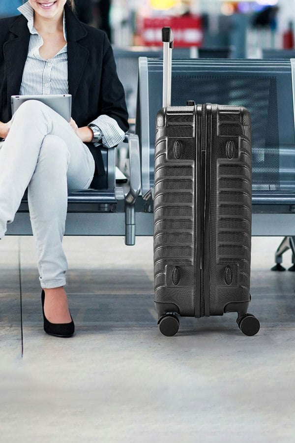 Living and Home Lightweight Hardside Travel Suitcase, 24" Black