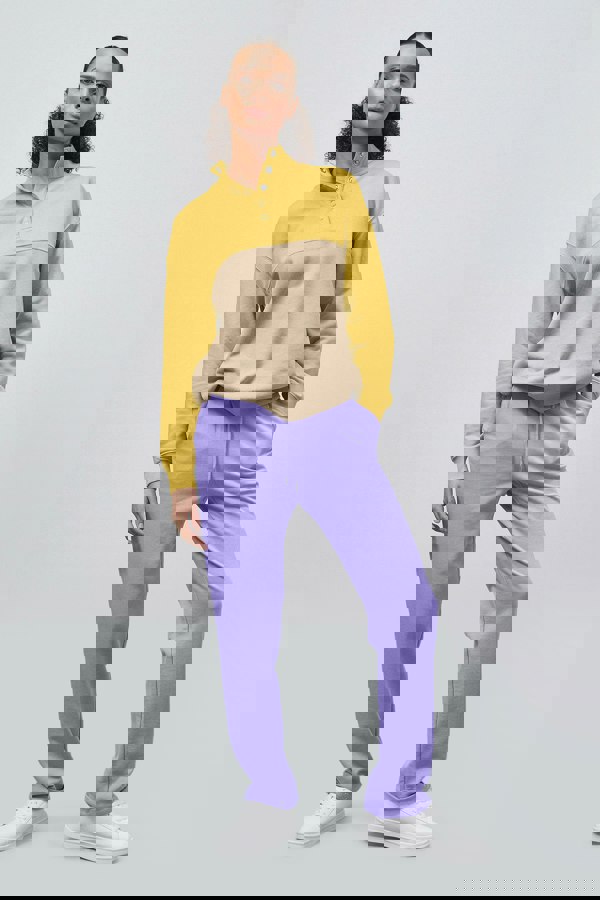 ENORSIA Colour Block LS High Neck Sweatshirt