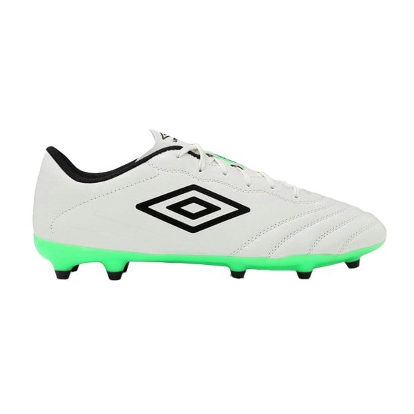 Umbro Mens Tocco III Club Leather Firm Ground Football Boots - White/Black