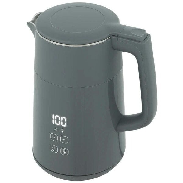 Bobobiy Electric Kettle, 1.7L Fast Boil 3kW Water Kettle with UK Strix Thermostat, LED Display, Keep Warm Function, Grey