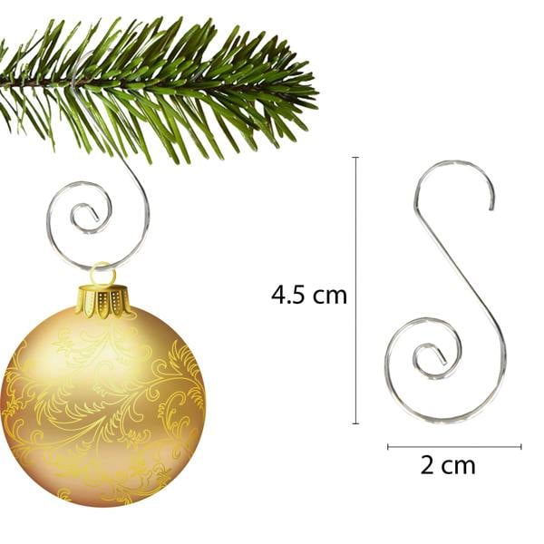 40Pcs Silver Swirl Tree Decoration Hooks for Secure, Reusable Festive Ornament Hanging image 8