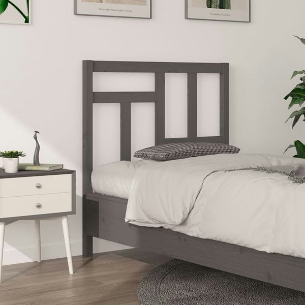 Berkfield Bed Headboard Grey 95.5x4x100 cm Solid Wood Pine