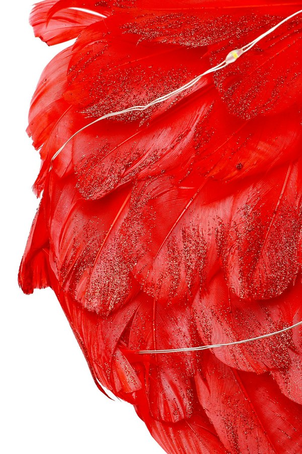 Living and Home LED Light Red Feather Creative Hanging Ornament