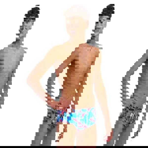 Funky Trunks boys messy messy messy blue floral swim briefs