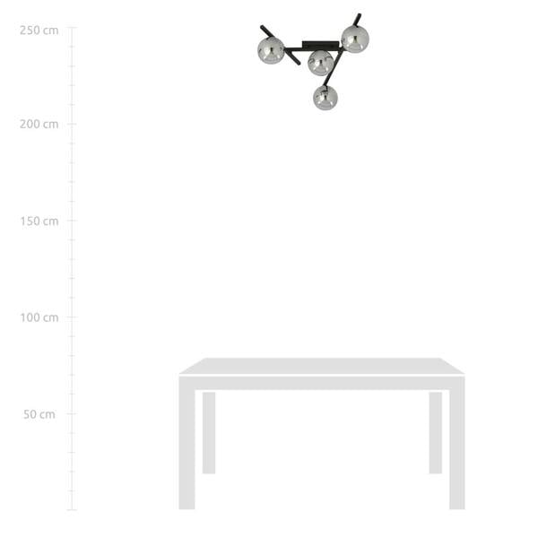 Emibig SMART Ceiling lamp  4 x E14 Black with Graphite Shade