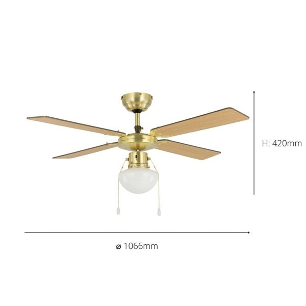 EGLO Fortaleza Bronze And Wood Ceiling Fan