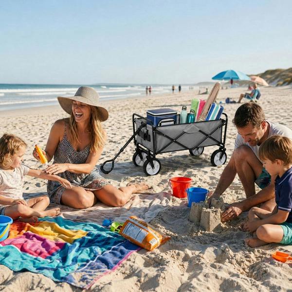 Monstershop All-Terrain Festival & Beach Drinks Trolley Grey