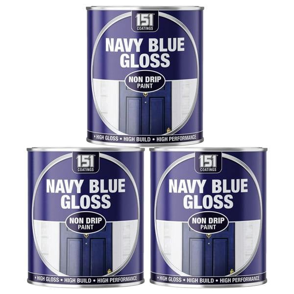 151 3X Navy Blue Gloss Non-Drip Paint 300ml