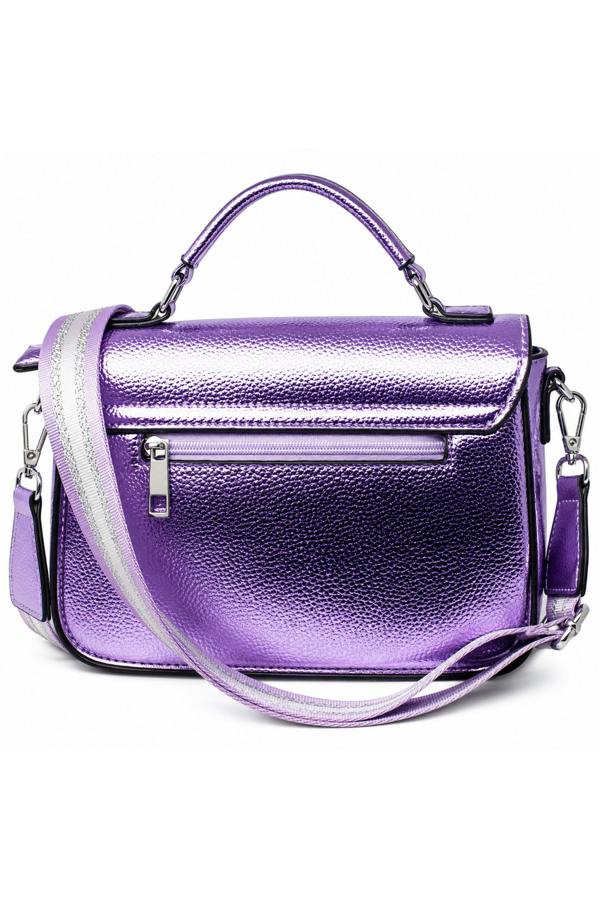 Kitise Metallic Crossbody Bag with Adjustable Wide Strap Turn Lock