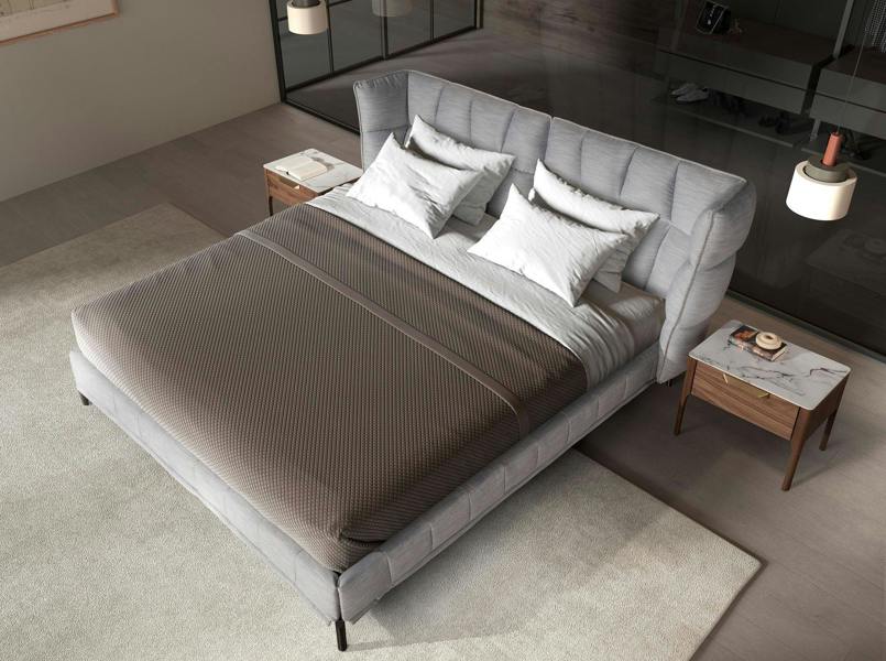 Angel Cerdá Light Bluish-grey Fabric Bed 7211