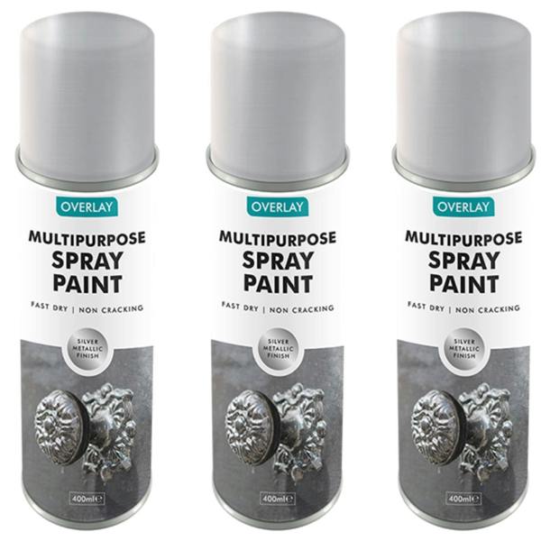 Overlay 3X Overlay Silver Metallic 400ml Professional Spray Paint