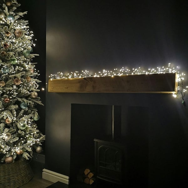 Samuel Alexander 5.4m Warm White LEDs Green Garland Wire Light Christmas Decoration with Timer