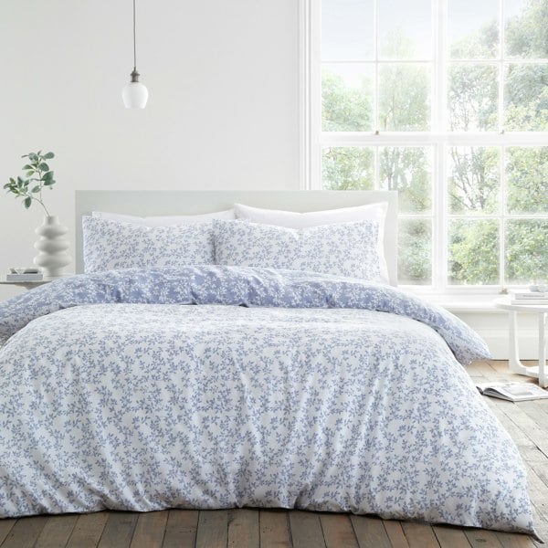 Bianca Shadow Leaves 200 Thread Count Cotton Reversible Duvet Cover Set