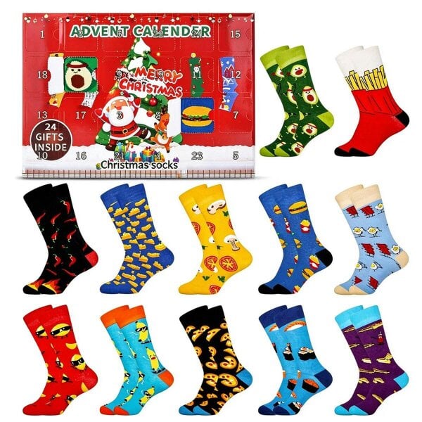 Obasyhig Christmas Socks Advent Calendar 2026 - Style 6