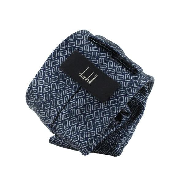 Dunhill Harness Buckle Pattern Silk Tie in Ink Blue