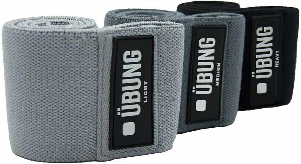 Calitek UBUNG Resistance Fabric Hip Band Set of 3 Yoga Strength Training Multi-Coloured