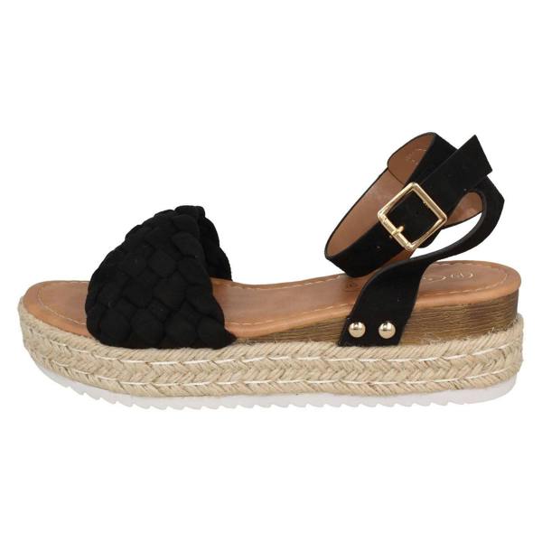 Spot On Ladies Spot On Wedge Flatform Sandals F12021