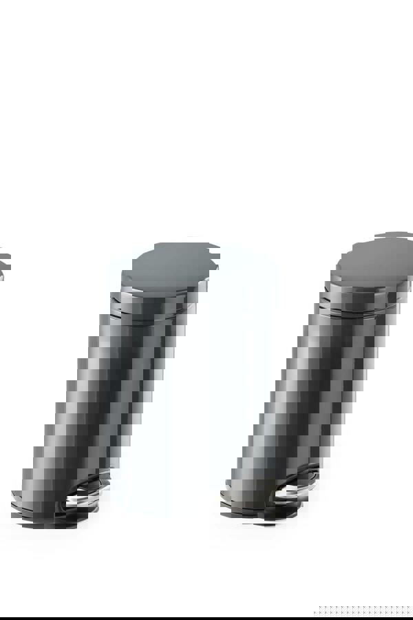 Durable Steel Pedal Bin 5L | Soft-Close Round Waste Bin | Charcoal Grey