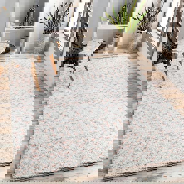 Livabliss Aliyah Shag-Global Pink Ivory Plush Soft Pile Rug