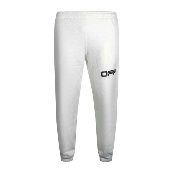 Off-White Mens Airport Logo Taped Jogging Bottoms - White