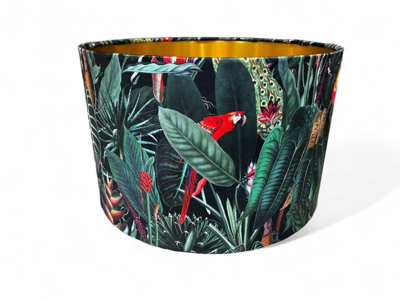 Lampshades By Hannah Velvet Jungle With Tropical Birds Lampshade