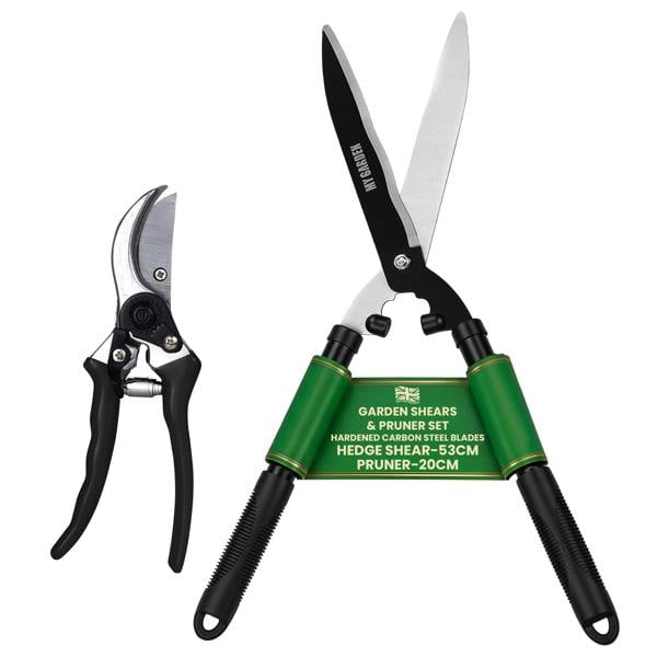My Garden Outdoor Living My Garden Hedge Shears & Pruner Set - Secateurs with Sharp Blades, Soft Grip Handles Gardening Clipper for Shrubs & Bonsai
