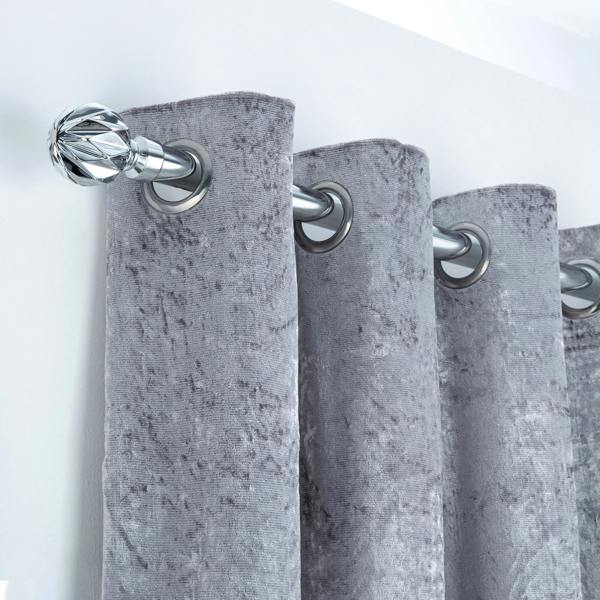 A.Unique Home Geo Ball Extendable Curtain Pole (25/28mm) (Nickel,120cm - 220cm)