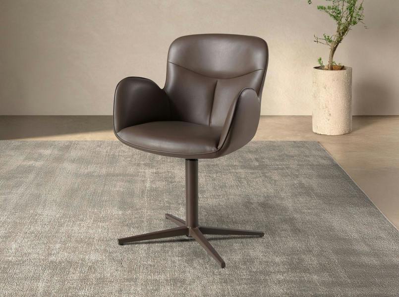 Angel Cerdá Swivel Chair in Chocolate Brown Leatherette 4205