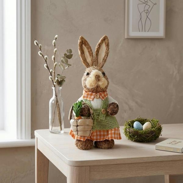 Garden Greatness Springtime Straw Mrs Rabbit Decoration