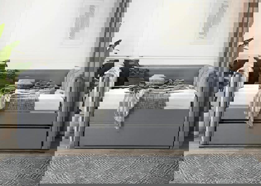 Flintshire Furniture Chester Grey Fabric Day Bed with Trundle