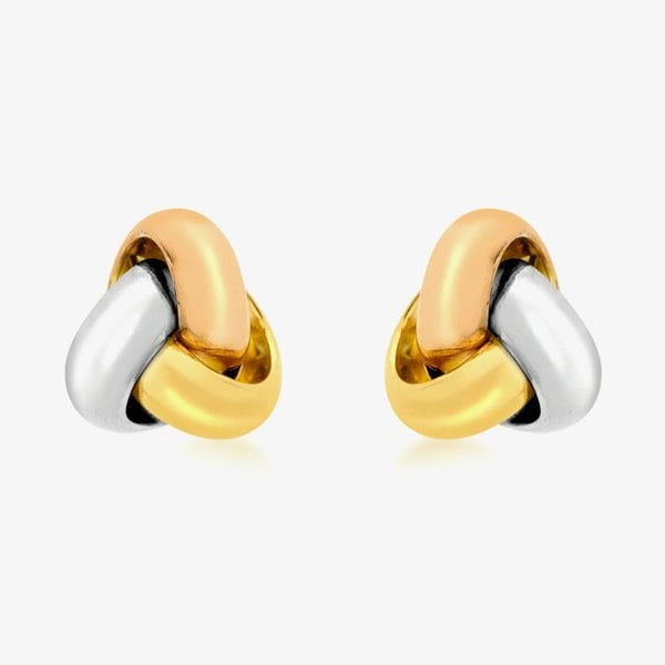 T. H. Baker 9ct Gold 3 Colour Knot Studs 3-55-6249