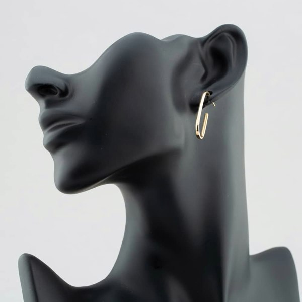 T. H. Baker 9ct Yellow Gold Open Oval 3/4 Hoop Earrings GE2407