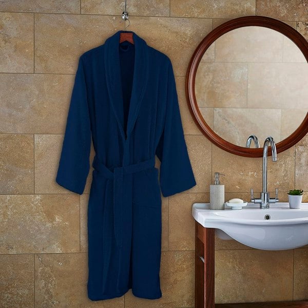 Martex Cotton Terry Towelling Navy Robe