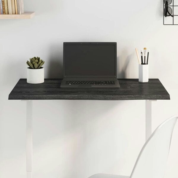 Berkfield Table Top Dark Grey 80x50x2 cm Treated Solid Wood Oak