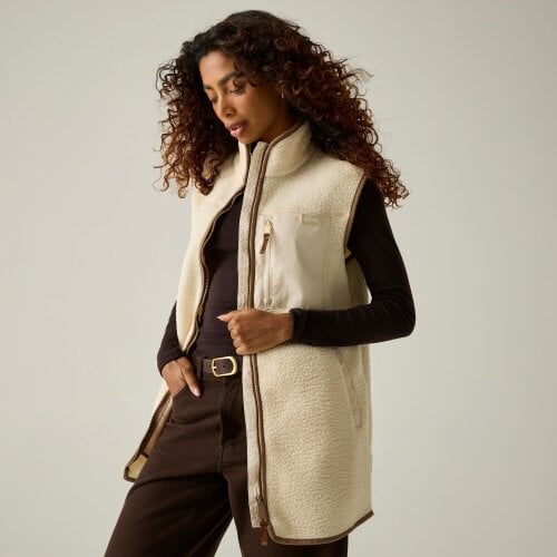 Regatta Womens Borg Longline Body Warmer - Light Vanilla/Mocha