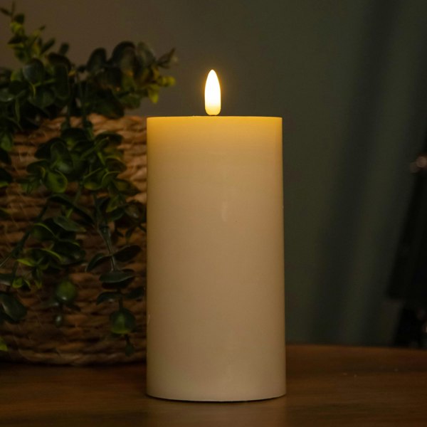 Samuel Alexander Set of 3 Cream Wax Melted Pool Effect Candles with Timer Function and Warm White LEDs