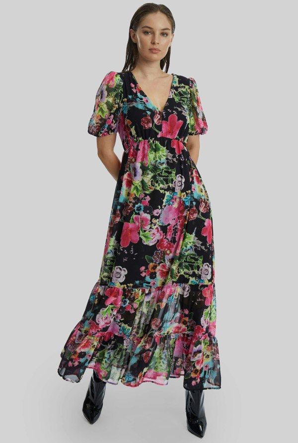 James Lakeland Floral V-neck Midi Dress