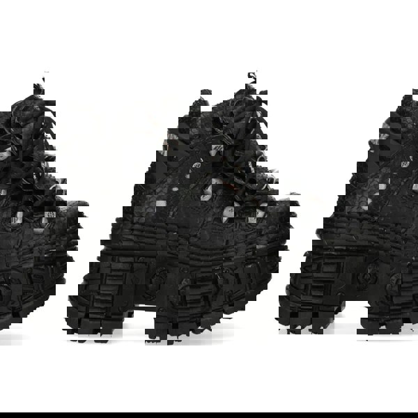 New Rock M-106WALL-C65 Black Leather Platform Ankle Boots