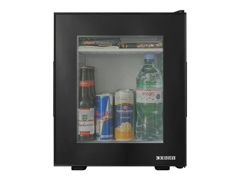 Corby Eton 20L Glass Door Minibar in Black - UK Plug