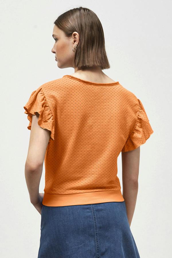 ENORSIA Women’s Frill Sleeve T-Shirt