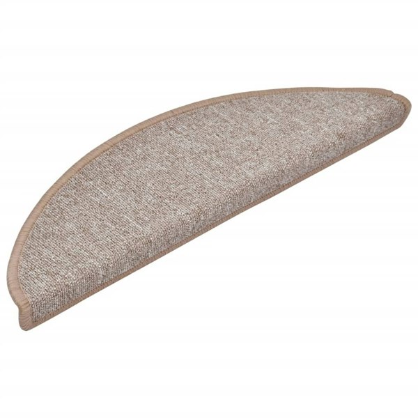 Berkfield Carpet Stair Treads 15 pcs Light Brown 56x17x3 cm