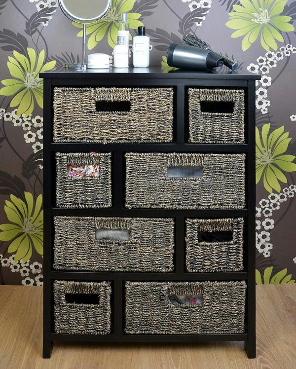 Statement Furniture Tetbury 8 Drawer Storage Unit with Baskets Assembled