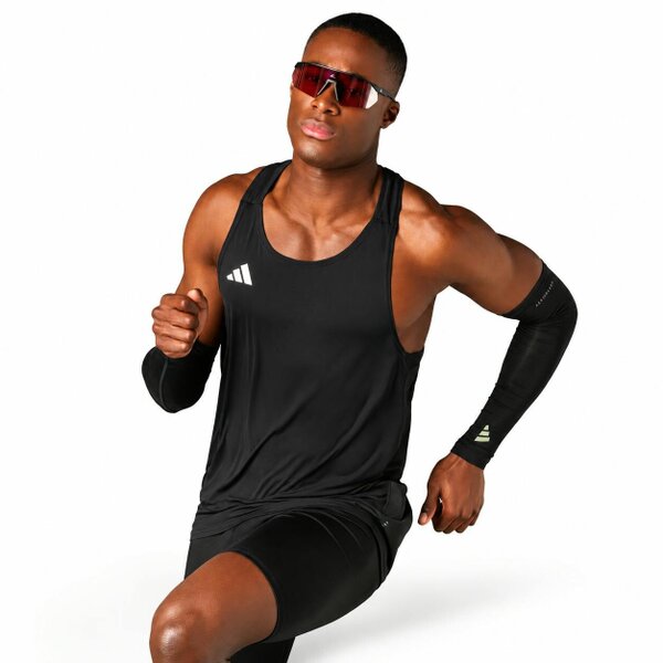 Adidas Adizero Essentials Mens Running Singlet Vest Black IM8586