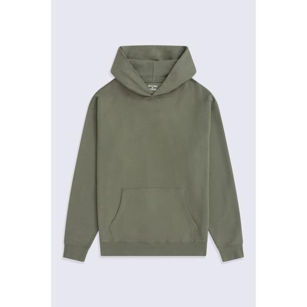 Animal Mens Icon Organic Drop Shoulder Hoodie - Khaki Green - 