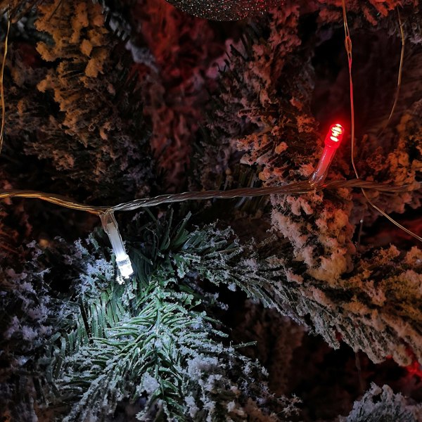 Samuel Alexander 200 LED 16m Christmas Outdoor Function Lights Timer Clear Cable in Red & White