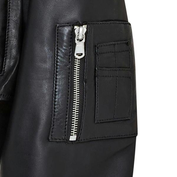 Infinity Leather Womens Oversized Leather MA-1 Bomber Jacket - Bozeman