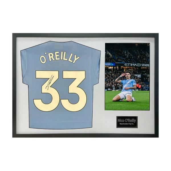 Nico O'Reilly Signed Manchester City Classic Frame
