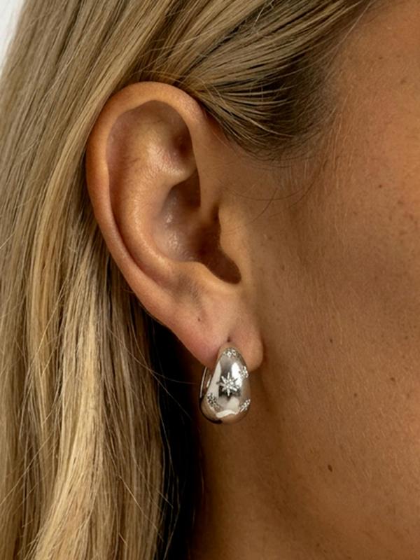 MUCHV Thick Starry Hoop Earrings